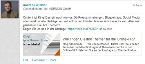 So auf LinkedIn