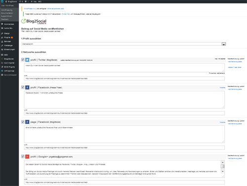 Blog2Social Dashboard