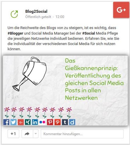 Social Media Posts individualisieren – Beispiel Google+