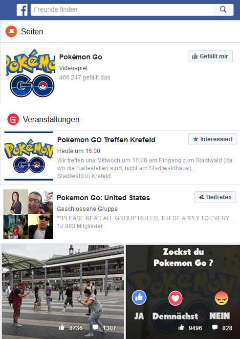 PokemonGo Facebook