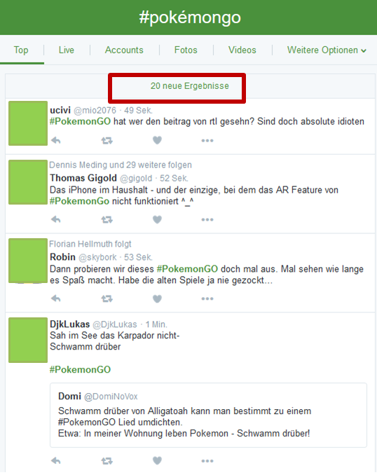 Twitter Timeline Pokemon GO