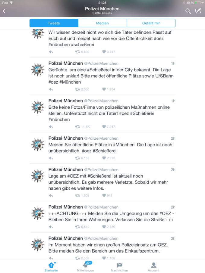 Krisen-PR der Polizei München über Twitter