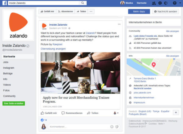 Zalando setzt sich für Chancengleichheit ein. So ein Thema passt besonders gut zur Facebook-Community.