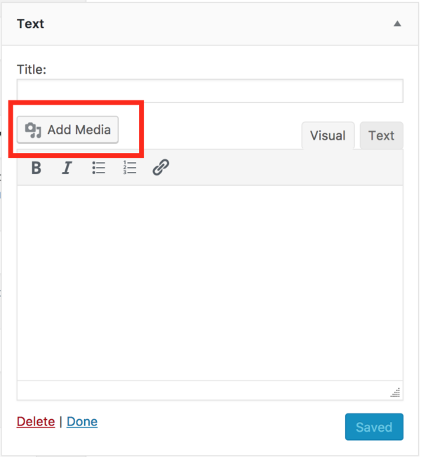 WordPress 4.9 Text-Widget