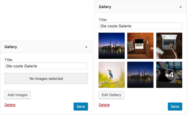 WordPress 4.9 Galerie-Widget