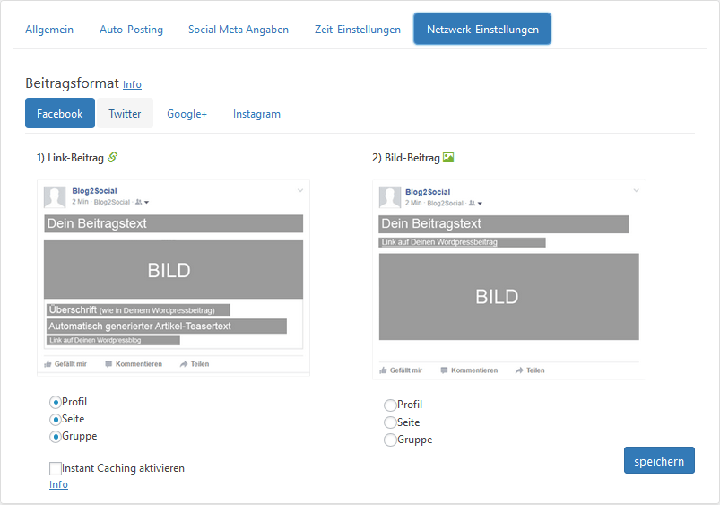 Individuelle Post-Formate in Facebook