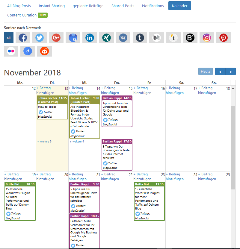 Per Drag & Drop im Social Media Kalender planen
