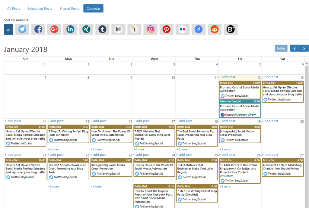 Social Media Kalender