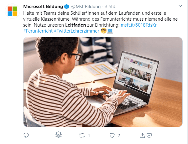 Microsoft Leitfaden virtuelle Klassenräume