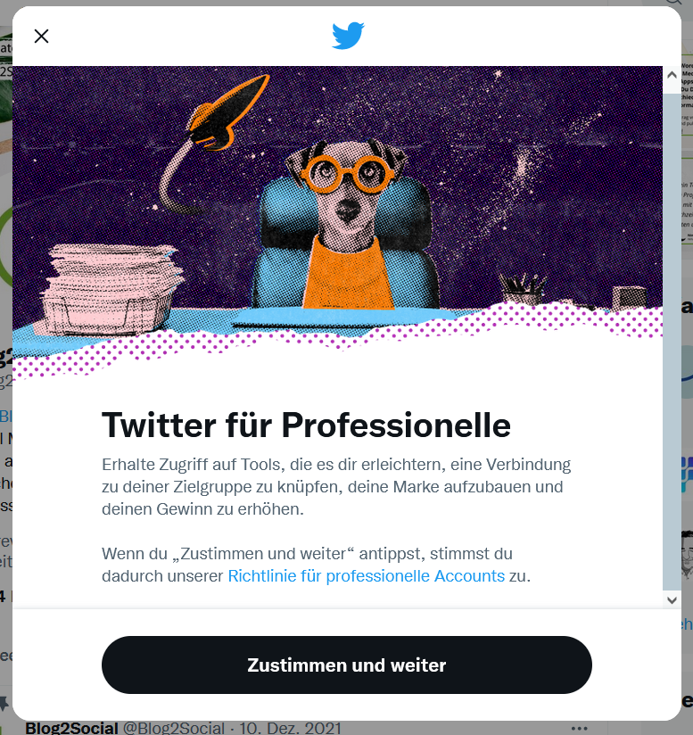 Twitter für Professionelle Nutzungsbedingungen