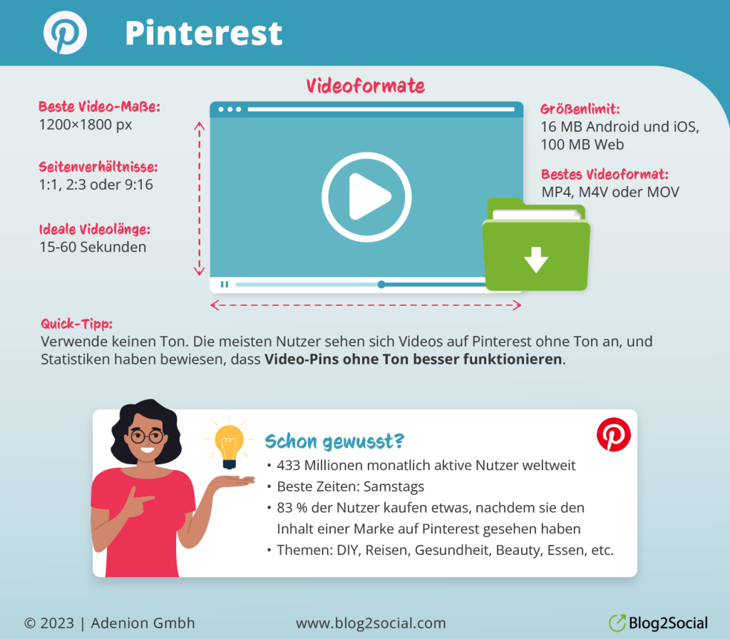 Blog2Social: Pinterest Videoformate