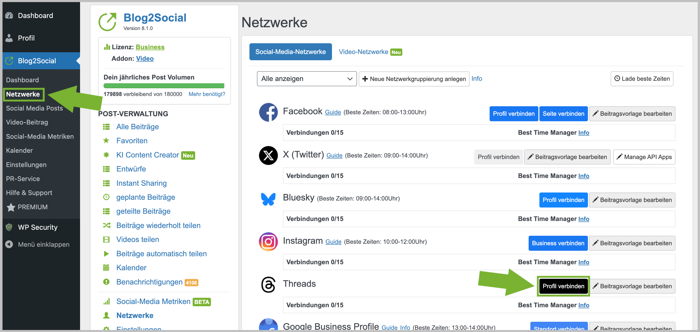Threads Profil verbinden