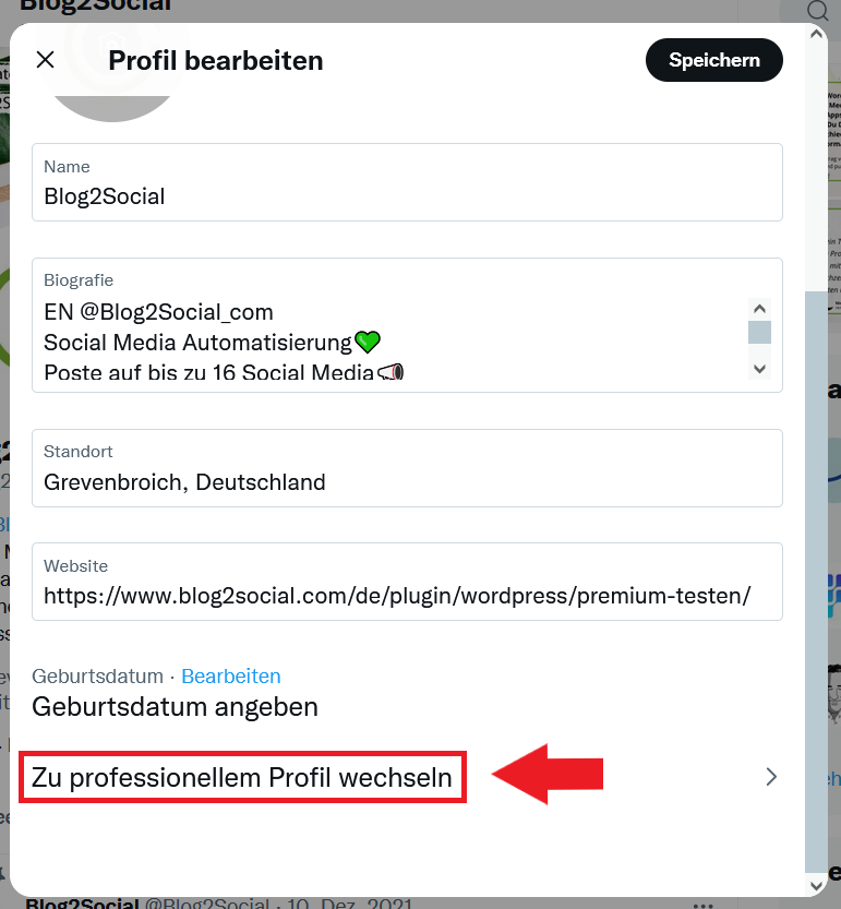 Profil bearbeiten