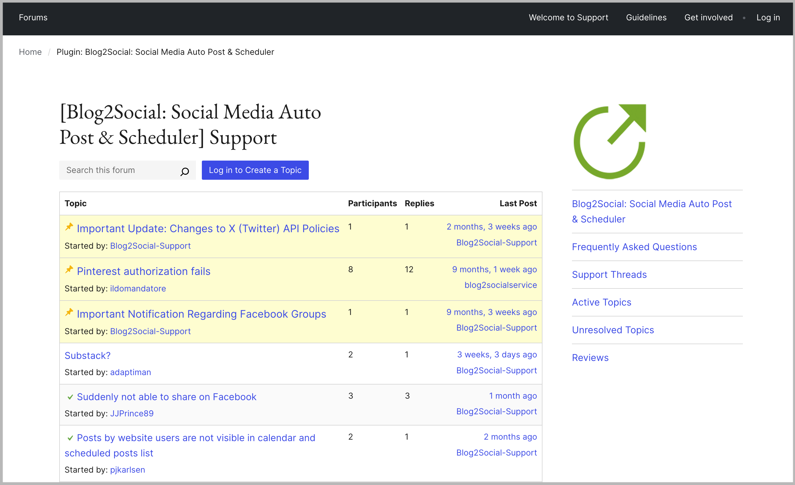 WordPress-Supportbereich
