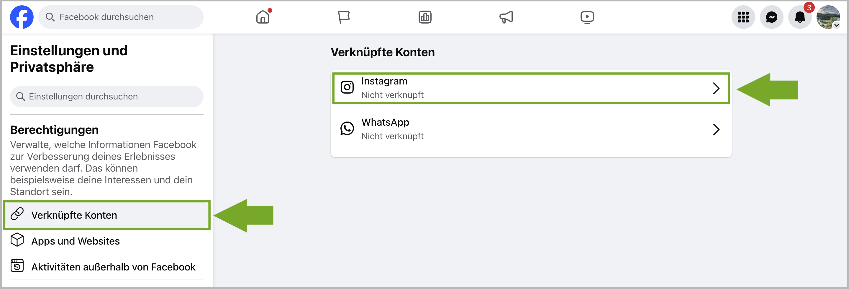 Verknüpfte Konten