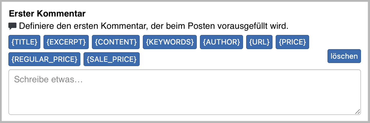 Erster Kommentar Funktion