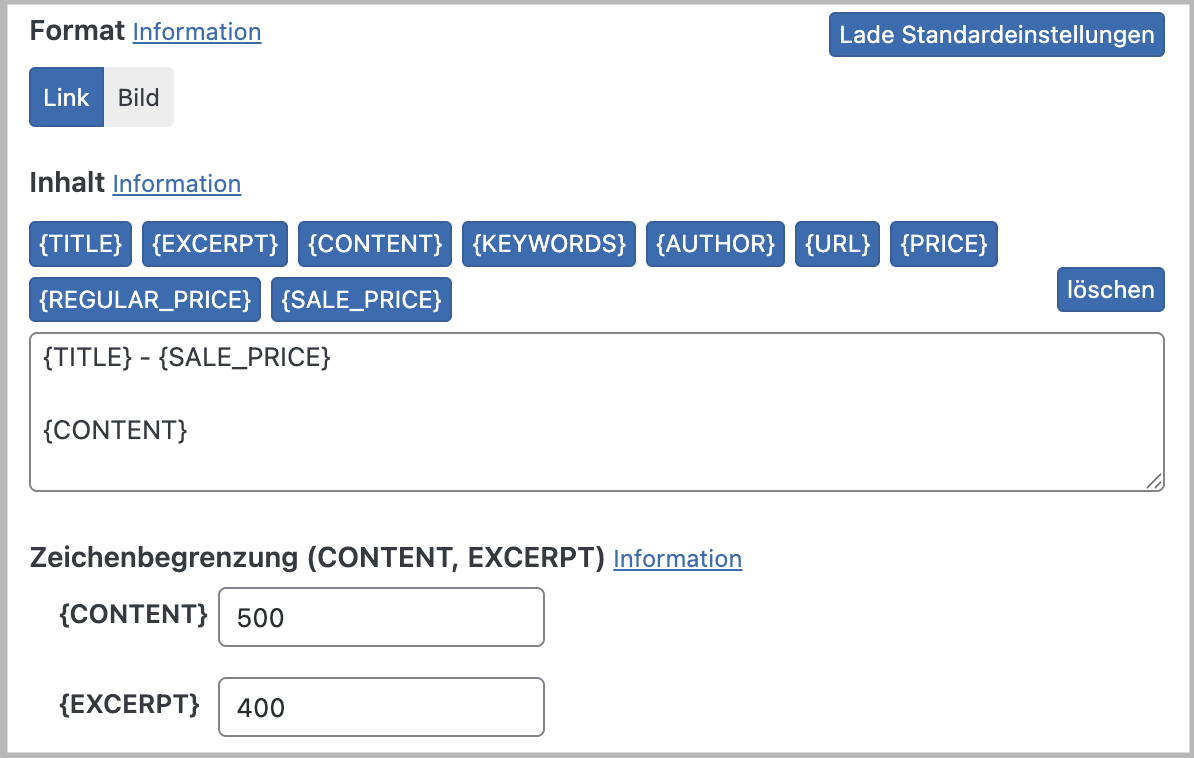 WooCommerce Variablen