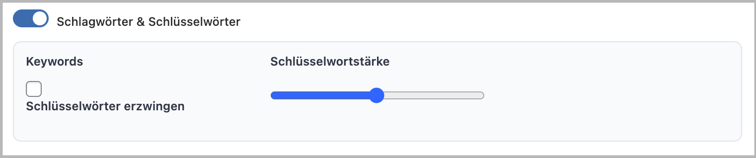 Schlagwörter und Schlüsselwörter
