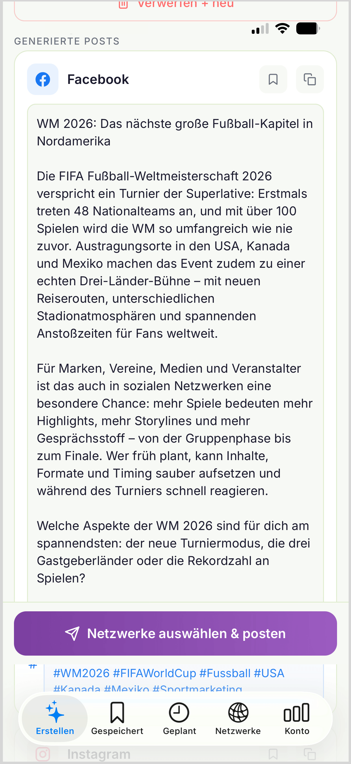 Generierter Post
