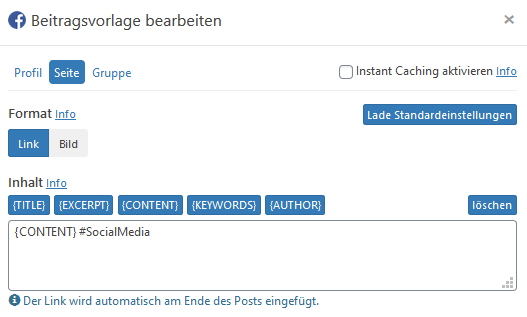 Beitragsvorlagen Blog2Social