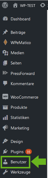 WordPress-Dashboard-Benutzer
