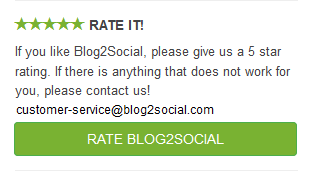 Call for review widget in the Blog2Social dashboard