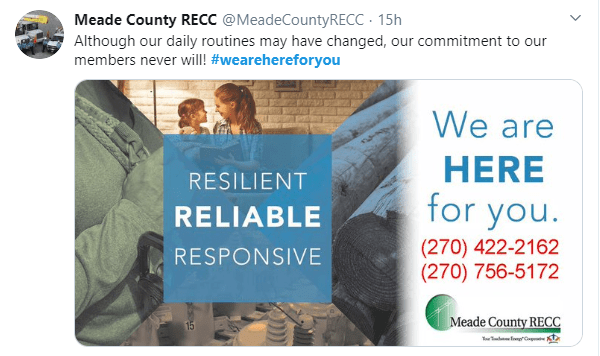 Meade Country RECC announces ongoing service #wearehereforyou