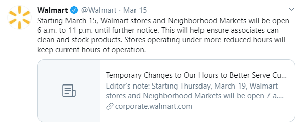 Communication de crise de Walmart via le site Web, les communiqués de presse et les médias sociaux