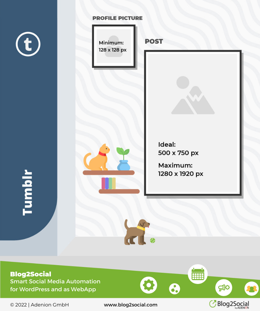 Blog2Social Infographic: Best Image Size for Tumblr