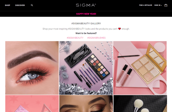 Sigma Beauty social media gallery