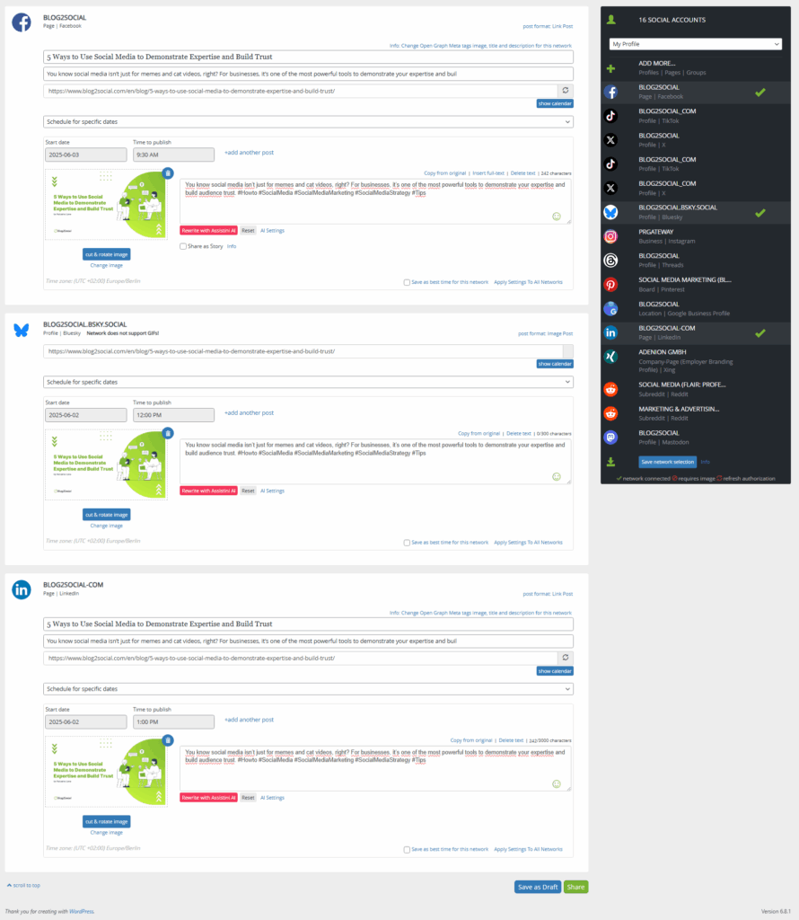 individualiser vos poters-blog2Social-Postmask