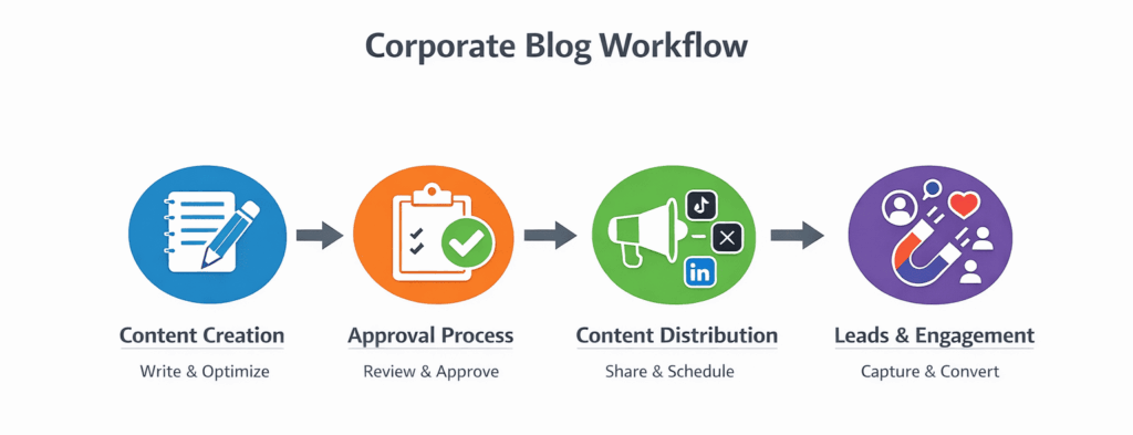 Flux de travail du blog d'entreprise