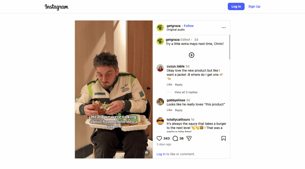 For instance, commenting on trending topics — as Graza did in its response to the video of McDonald’s CEO eating a newly-released burger in an “unnatural” way — can also generate a ton of engagement, while providing your brand with the ability to reach new followers thanks to timely relevance and cultural context.