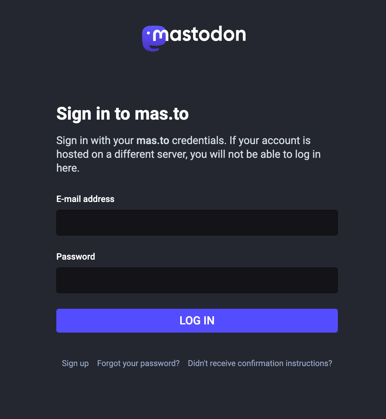 Mastodon Sign in