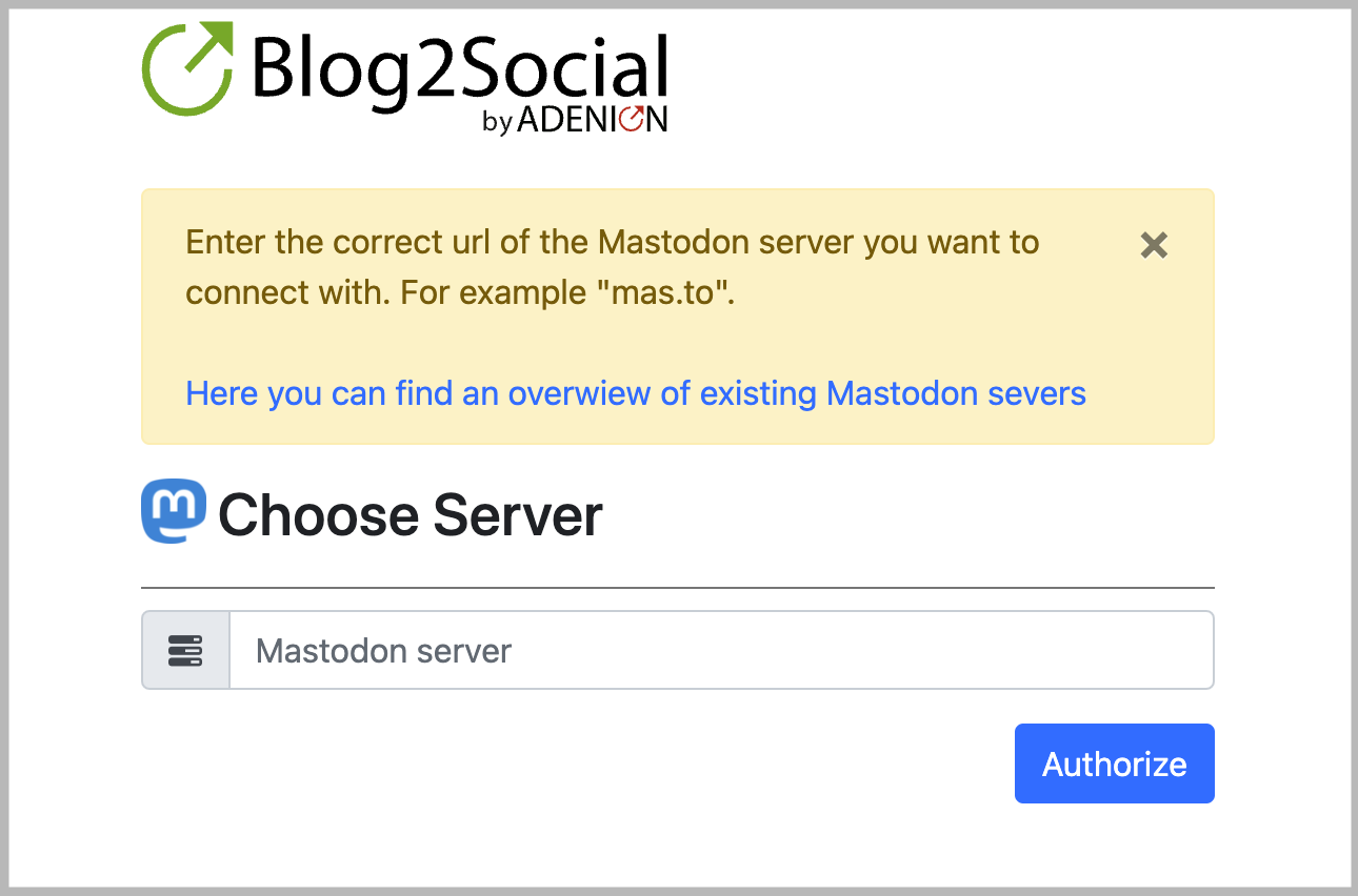 Authorize Mastodon Server