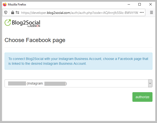 Select Instagram Account