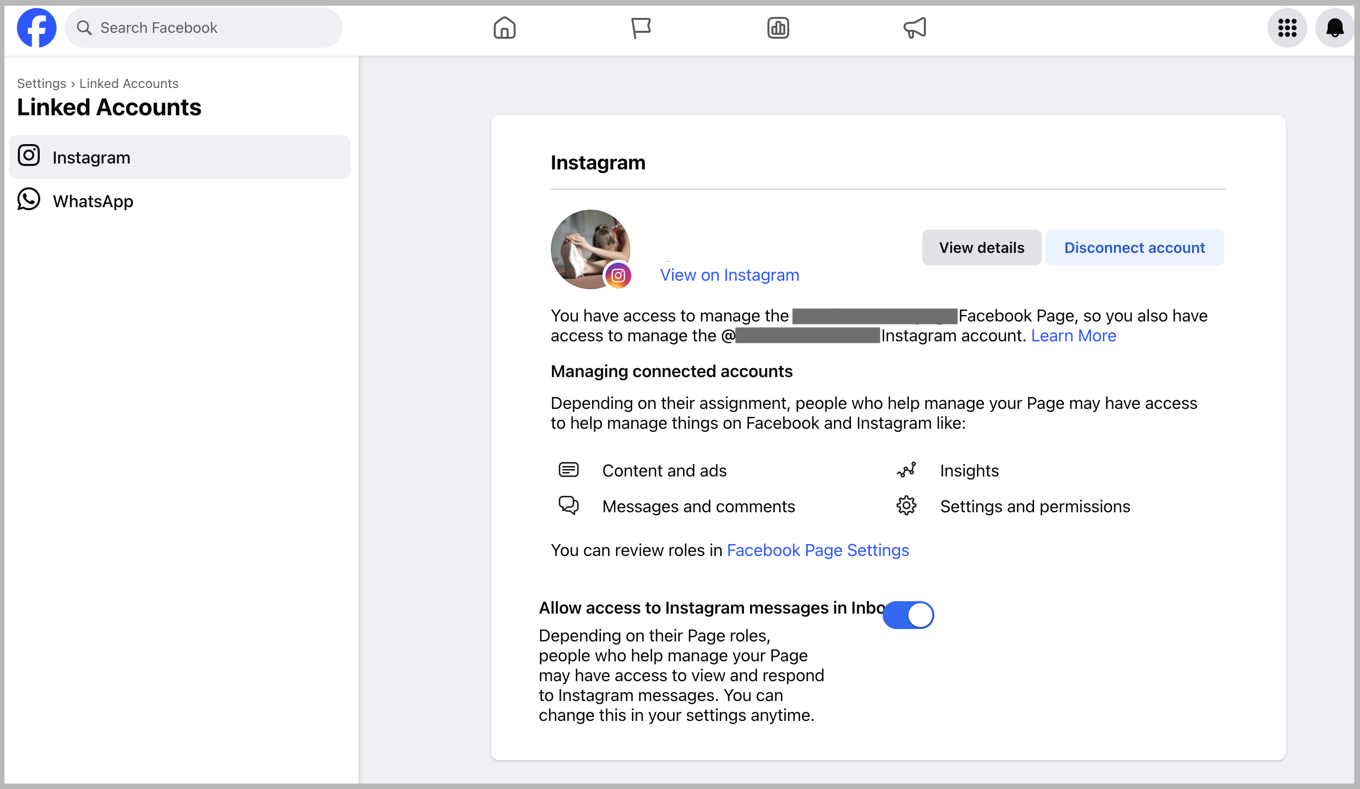 Facebook Instagram connection
