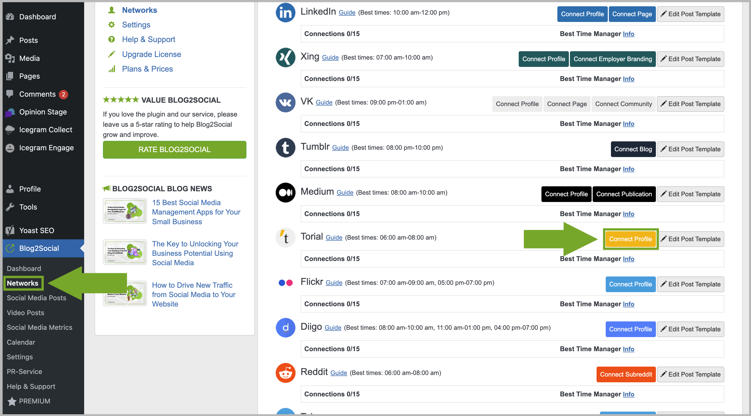 Connect Torial Profile