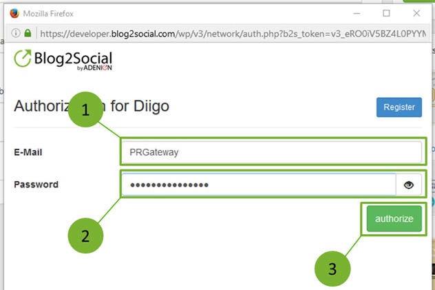 Authorize Diigo Profile