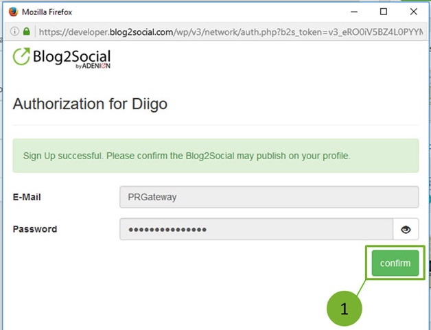 Confirm Diigo Authorization