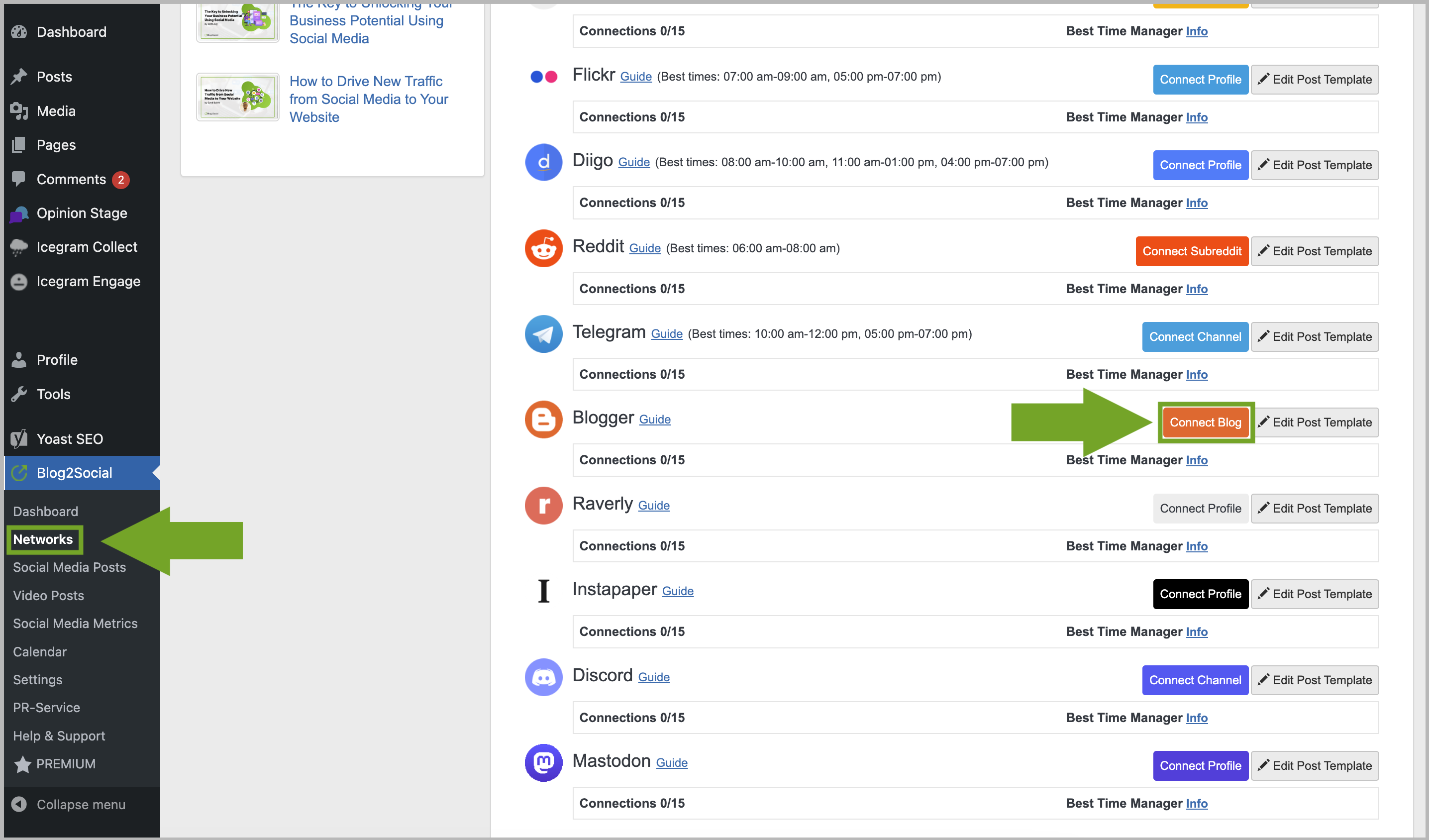 Connect Blogger blog
