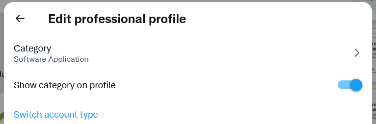 Edit professional profile