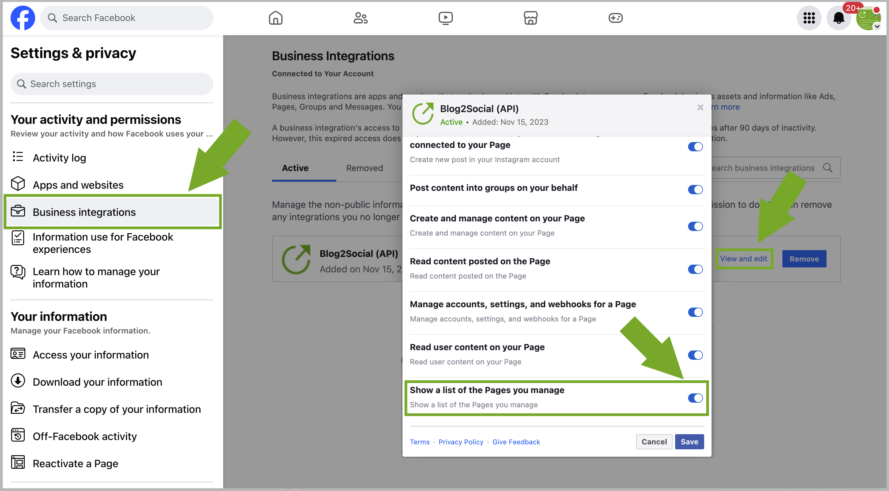 Facebook Business Integrations