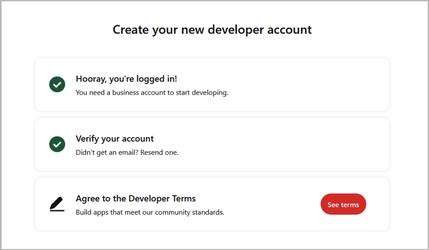 Create Pinterest Developer Account