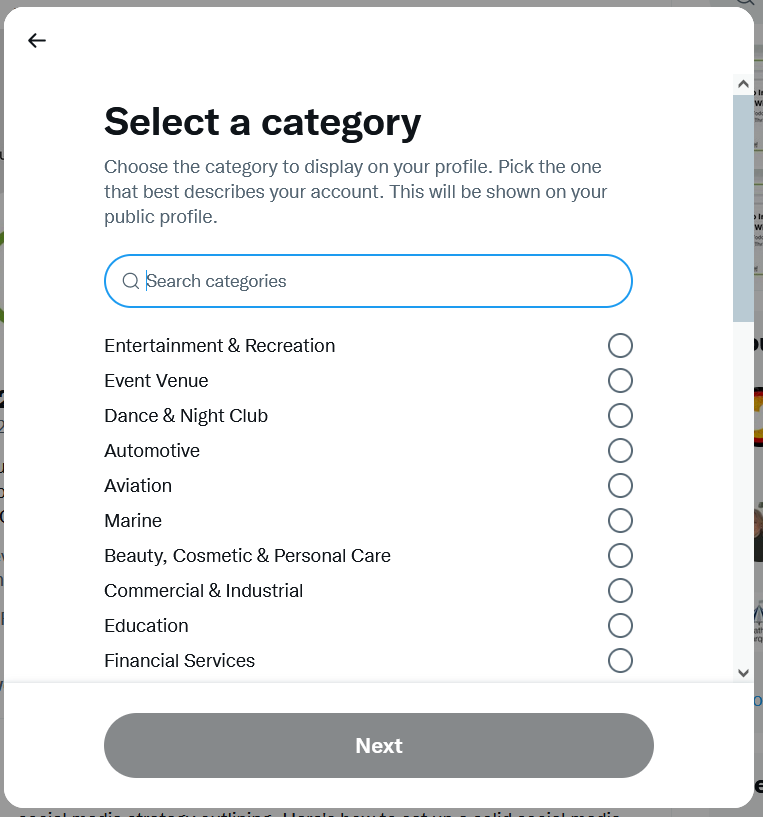 Select a category