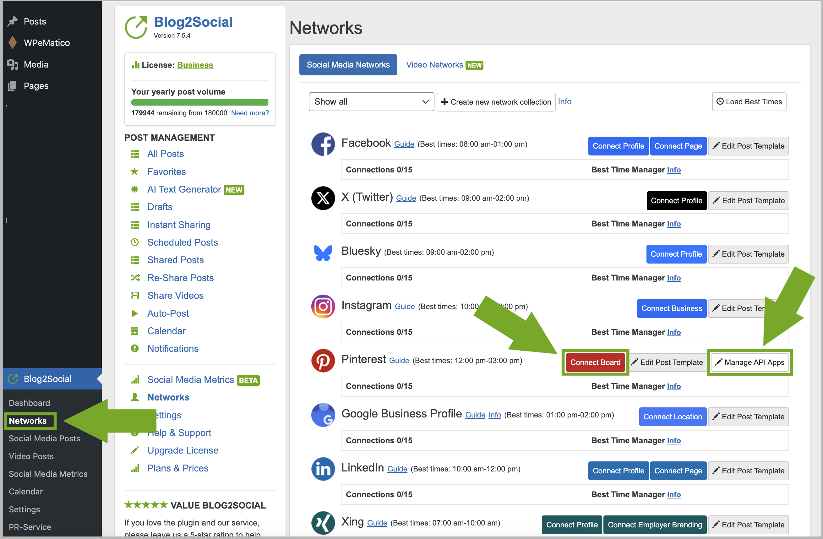 Connect Pinterest Board