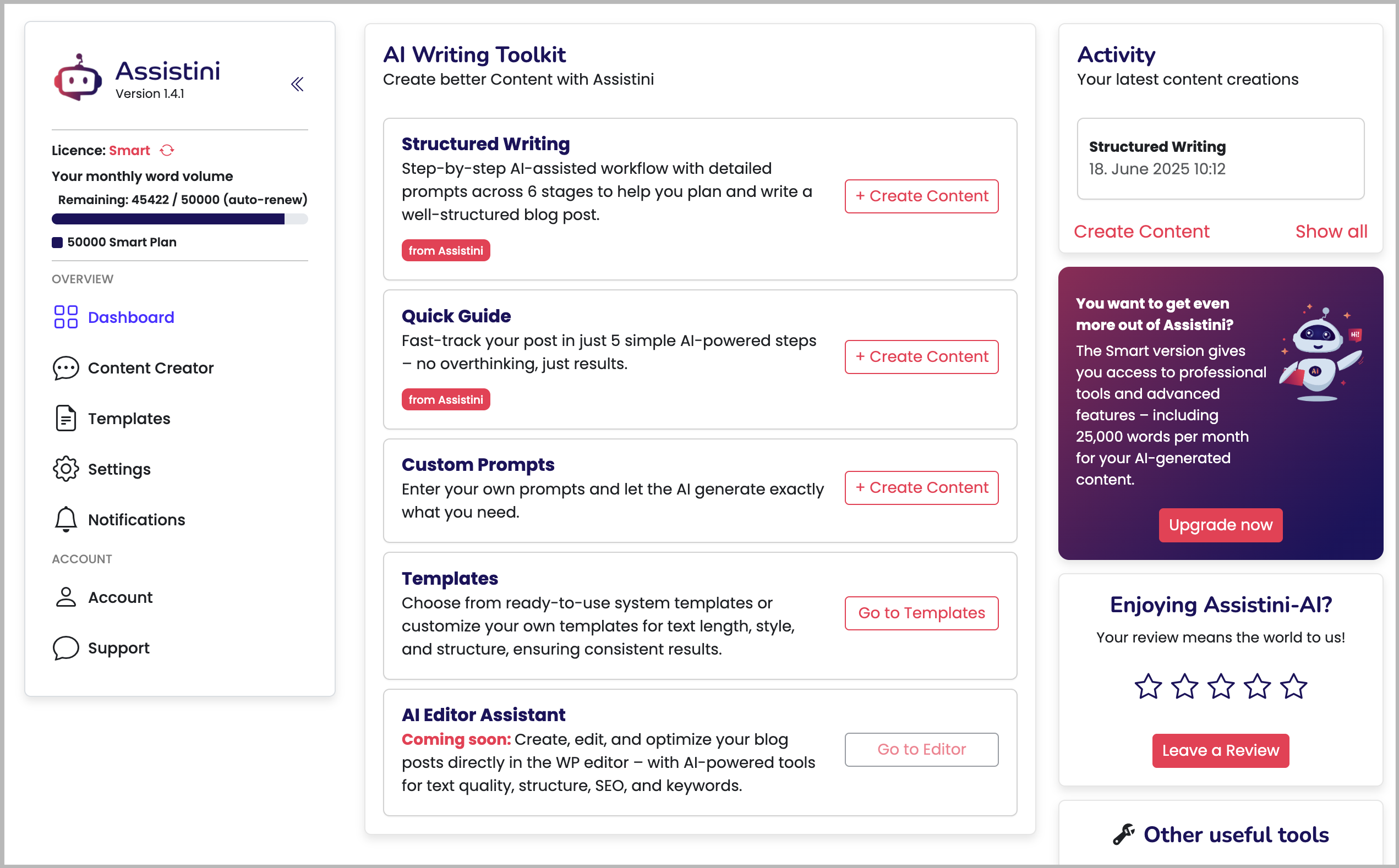 Assistini Features