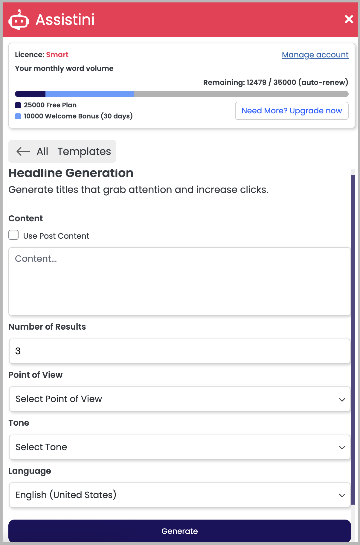 Headline Generation Features