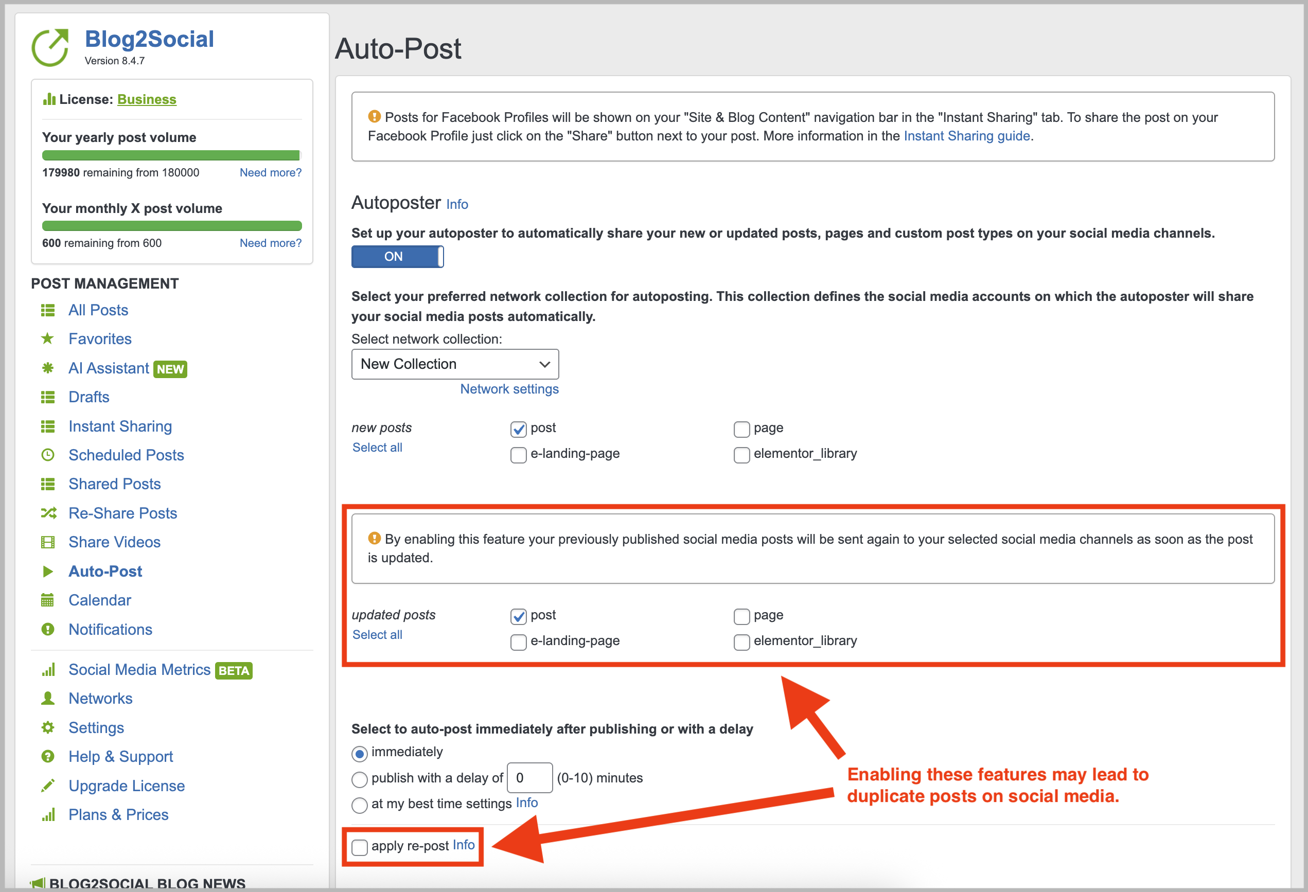 Auto-Post Features