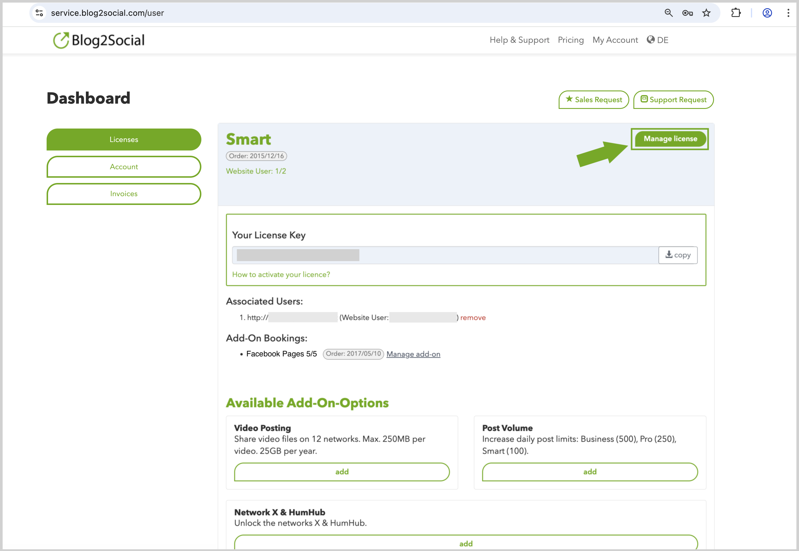 Manage License